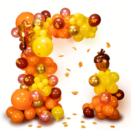 Fall Balloon Arch Thanksgiving Balloon Garland Kit Orange Brown Yellow