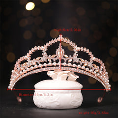 Vintage Gothic Antique Crown Tiara Headband With Rhinestone Crystals