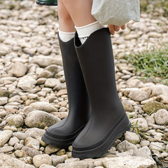 Quick Drying Flat Rain Boots Waterproof Non Slip PVC Garden Shoes