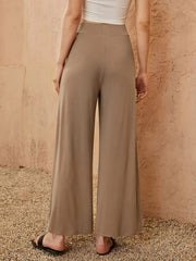 Casual Pants Women's Plus Elastic High Rise Loose Wide Leg Trousers