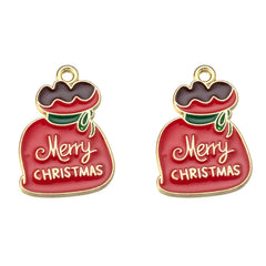10pcs Christmas Tree Socks Enamel Charm DIY Bracelet Necklace Accessories