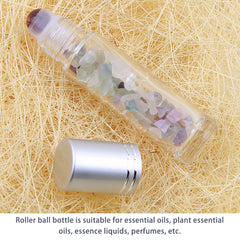 10pcs Healing Crystal Roll-On Essential Oil Bottles with Semiprecious Stones
