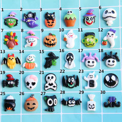 10pcs Halloween Resin Ornaments Flatback Embellishment Charms for DIY Making