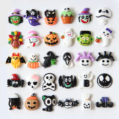 10pcs Halloween Resin Ornaments Flatback Embellishment Charms for DIY Making
