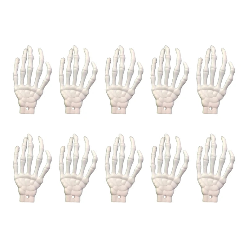10pcs Halloween Skeleton Hand Figurine Pendant Decoration