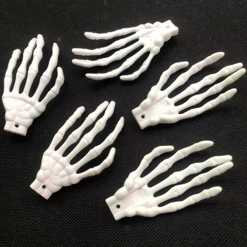 10pcs Halloween Skeleton Hand Figurine Pendant Decoration