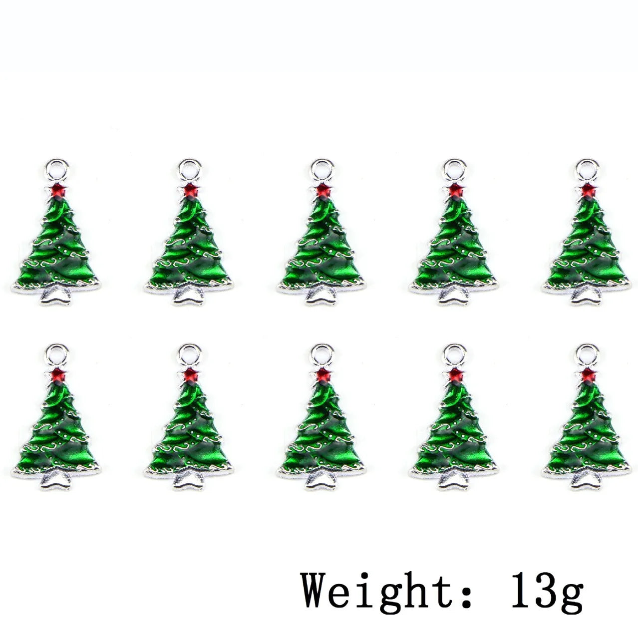 10pcs 25mm Christmas Tree Rabbit Enamel DIY Charms for Jewelry Making