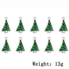 10pcs 25mm Christmas Tree Rabbit Enamel DIY Charms for Jewelry Making