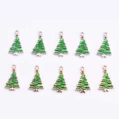 10pcs 25mm Christmas Tree Rabbit Enamel DIY Charms for Jewelry Making