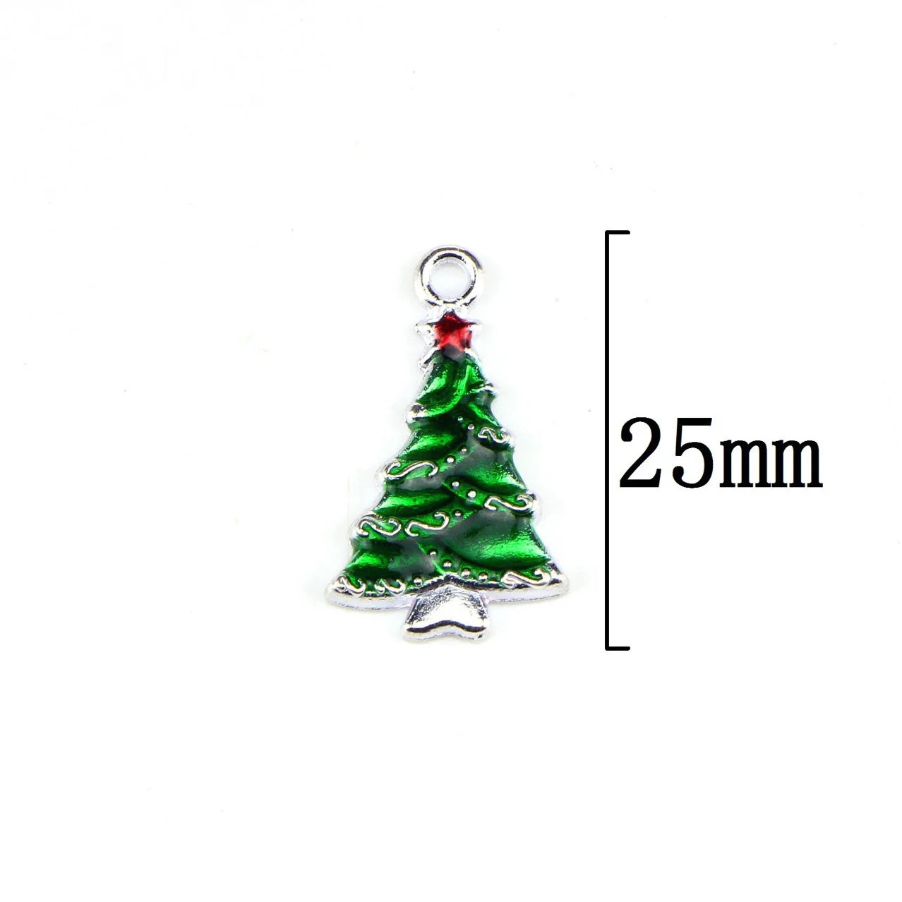 10pcs 25mm Christmas Tree Rabbit Enamel DIY Charms for Jewelry Making