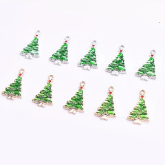 10pcs 25mm Christmas Tree Rabbit Enamel DIY Charms for Jewelry Making