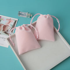 10pcs Flannel Velvet Drawstring Bags Jewelry Earrings Rings Pou