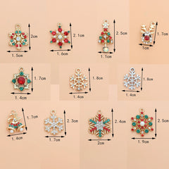 10pcs Christmas Enamel DIY Charms for Bag Earring Necklace Jewelry Making