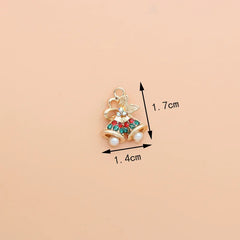 10pcs Christmas Enamel DIY Charms for Bag Earring Necklace Jewelry Making