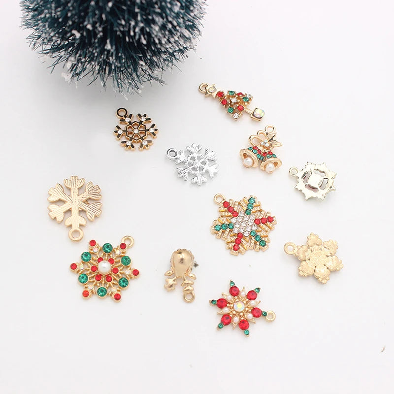 10pcs Christmas Enamel DIY Charms for Bag Earring Necklace Jewelry Making