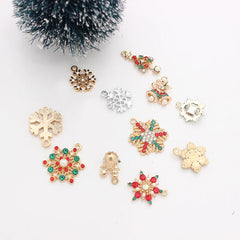 10pcs Christmas Enamel DIY Charms for Bag Earring Necklace Jewelry Making