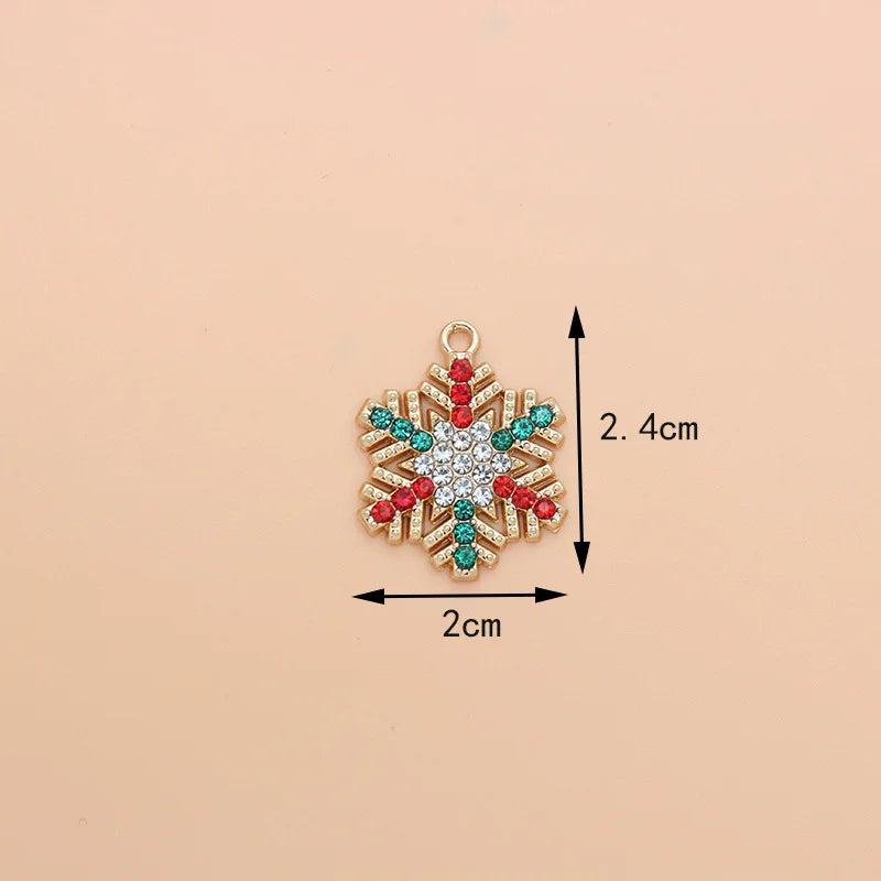 10pcs Christmas Enamel DIY Charms for Bag Earring Necklace Jewelry Making