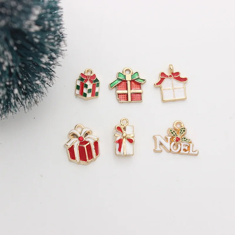 10pcs Christmas Star Moon Enamel DIY Charms for Jewelry Making