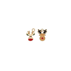 10pcs Christmas Reindeer Enamel Charms DIY Bag Earring Necklace Jewelry Making