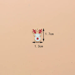 10pcs Christmas Reindeer Enamel Charms DIY Bag Earring Necklace Jewelry Making