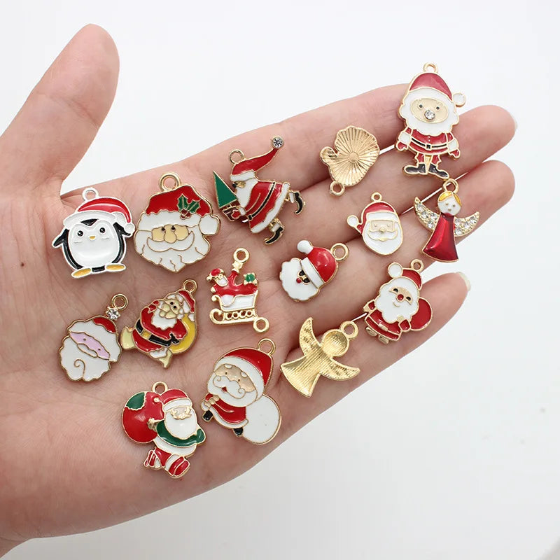 10pcs Christmas Santa Claus DIY Charms for Jewelry Making