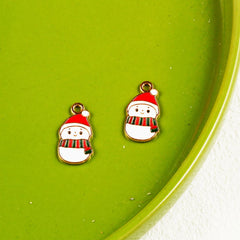 10pcs Christmas Santa Tree Snowman Enamel DIY Charms for Bag Earring Necklace