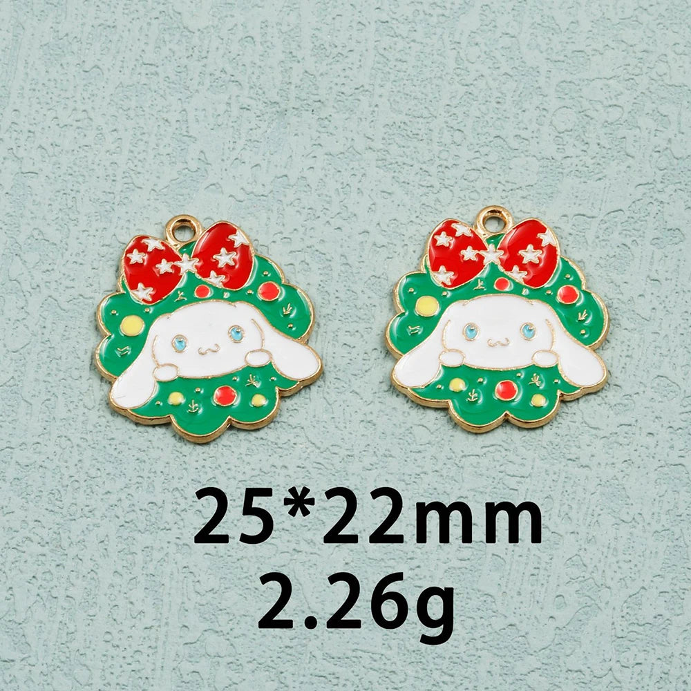 10pcs Christmas Enamel DIY Charms for Jewelry Making