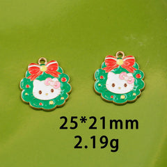 10pcs Christmas Enamel DIY Charms for Jewelry Making