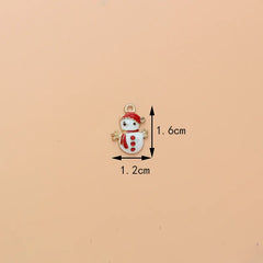 10pcs Christmas Snowman Enamel Charms for DIY Earring Necklace Making