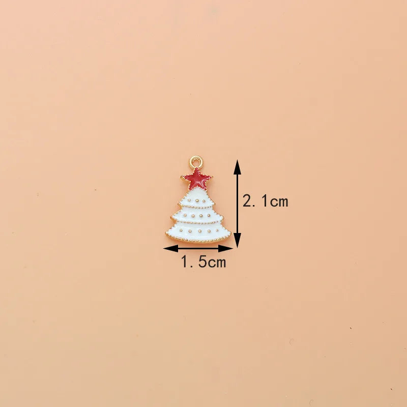 10pcs Christmas Tree Enamel DIY Charms for Jewelry Making Pendant