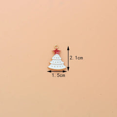 10pcs Christmas Tree Enamel DIY Charms for Jewelry Making Pendant