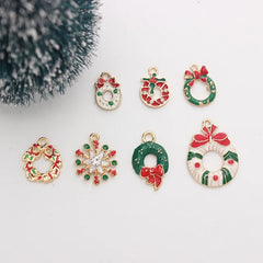 10pcs Christmas House Enamel Charms for Jewelry Making DIY Pendant