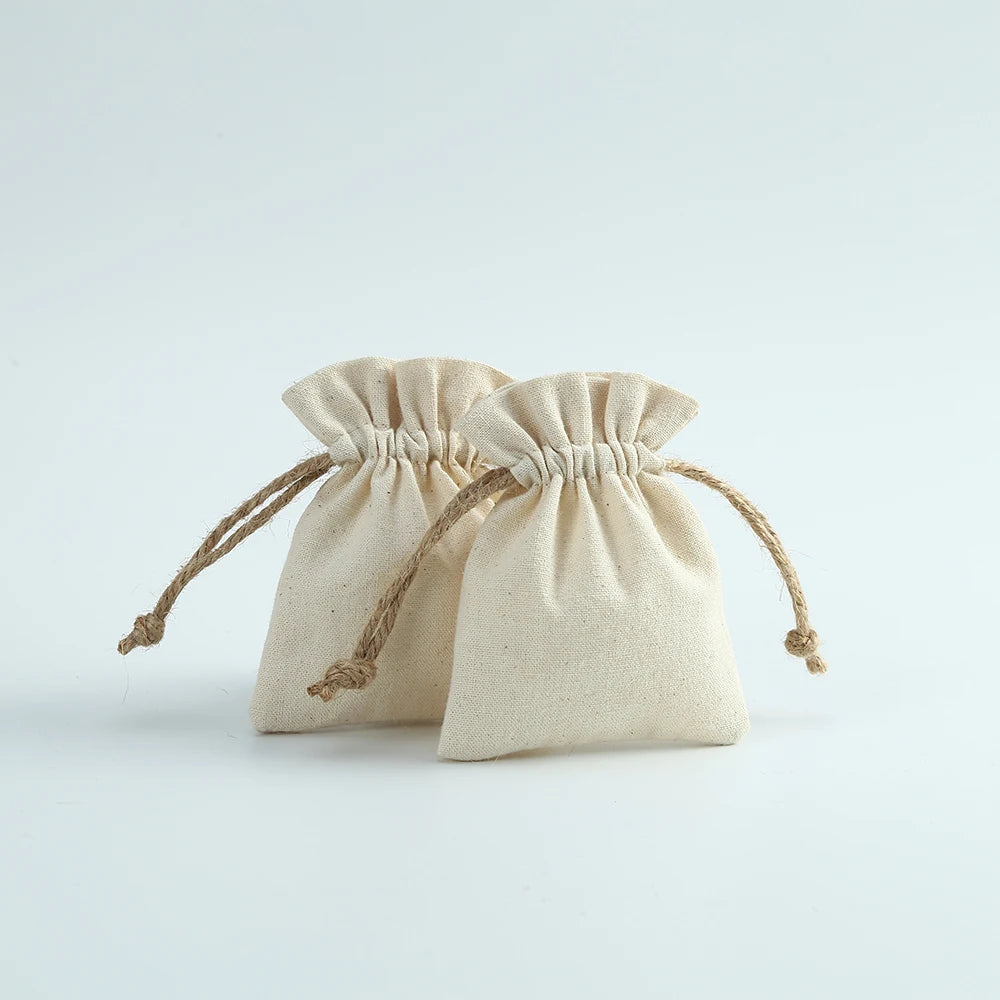 10pcs Cotton Jewelry Bags Necklace Earring Ring Pouch for Wedding
