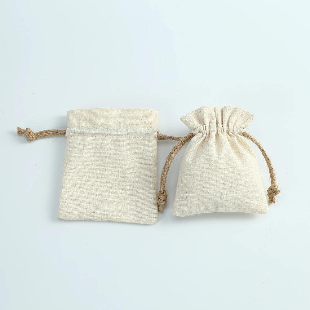 10pcs Cotton Jewelry Bags Necklace Earring Ring Pouch for Wedding