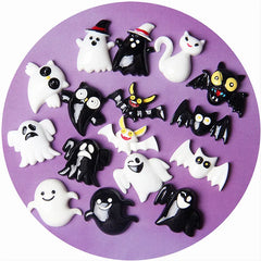 10pcs Halloween Resin Patch DIY Phone Case Hair Clip Earrings