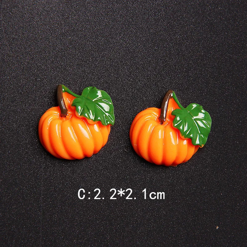 10pcs Halloween Pumpkin Resin Patch for DIY Crafts R59