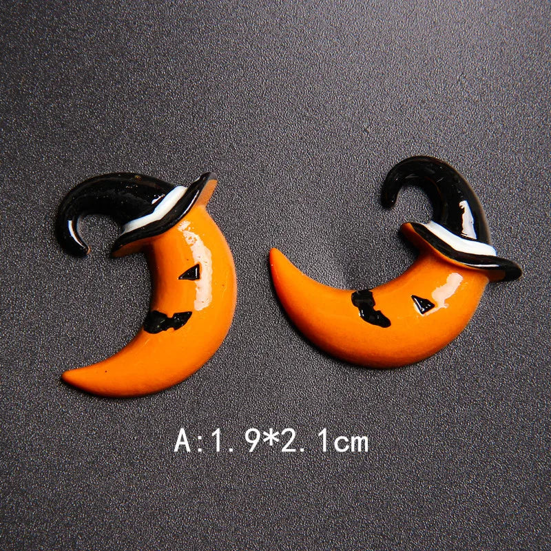 10pcs Halloween Pumpkin Resin Patch for DIY Crafts R59