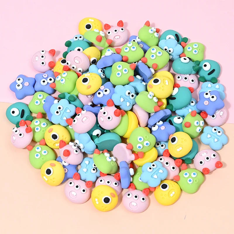 10pcs Halloween Monster Resin Patch DIY Phone Hair Earrings Charms