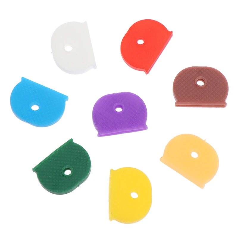 10pcs Random Hollow Rubber Soft Key Locks Keys Cap Key Covers Topper Keyring