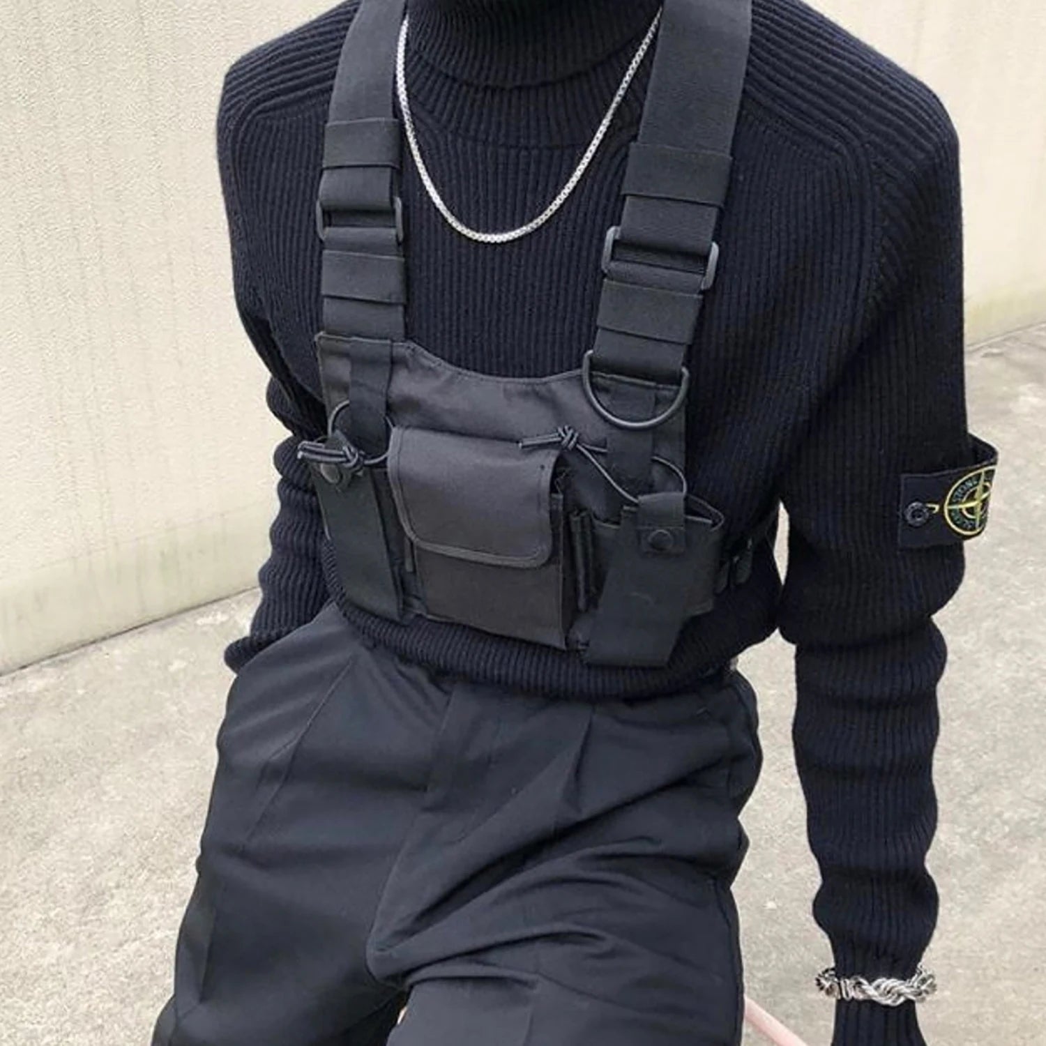 BYBB'S DARK Hip Hop Streetwear Men Tactical Shoulder Bags Chest Rig Bag