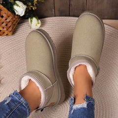 Women's Slip On High Velvet Snow Boots Warm Non-slip Winter Shoes