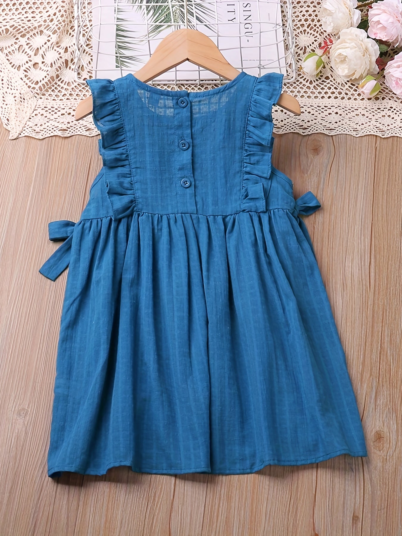 Girls Plaid Print Princess Dress Party Beach Vacation Casual Mini