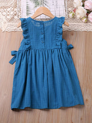 Girls Plaid Print Princess Dress Party Beach Vacation Casual Mini