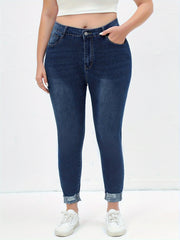 Solid Ripped High Rise Skinny Jeans