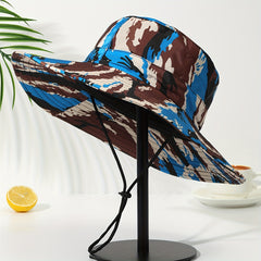 Camouflage Bucket Hat Wide Brim UV Protection Boonie Cap