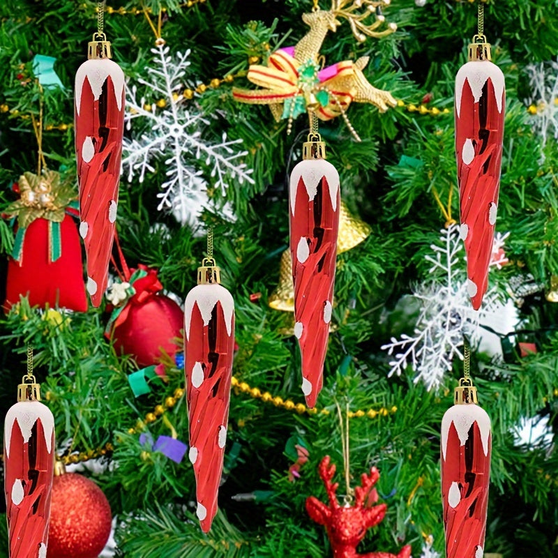 6pcs Spiral Thread Christmas Tree Decorations for Family Party