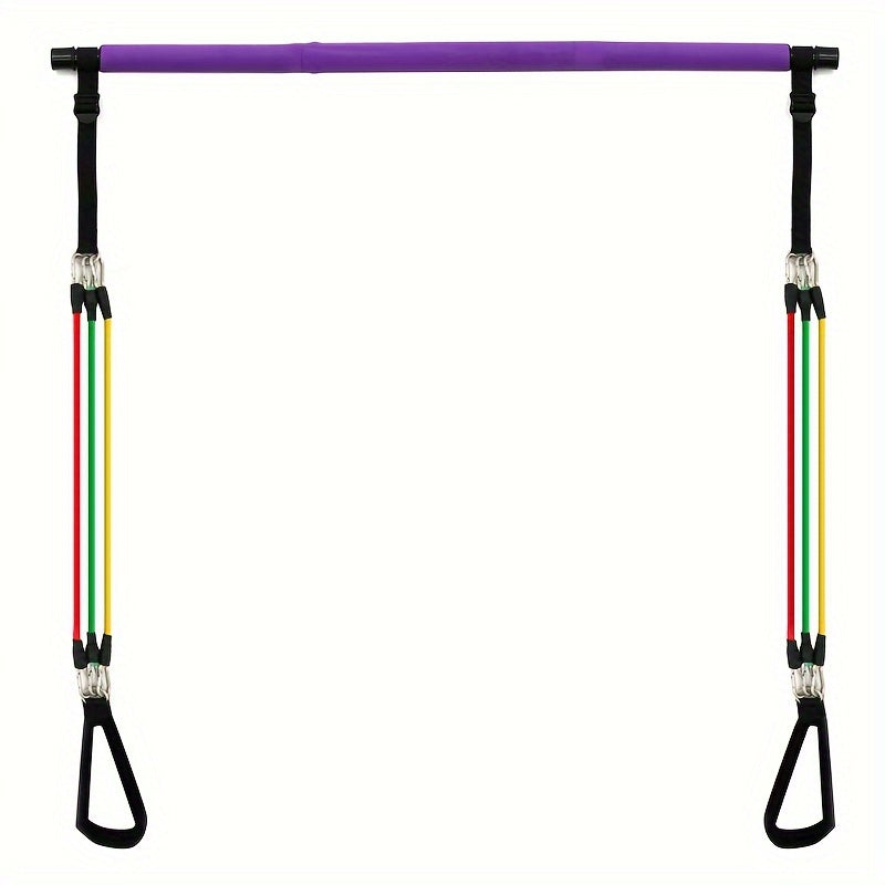 10pcs Pilates Fitness Stick Set Resistance Tension Rope for Body Shaping