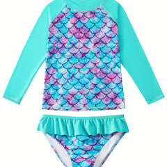 Girls' 3D Printed Mermaid Bikini Swimsuit