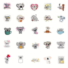 50pcs Cartoon Koala Waterproof Stickers for Easter Gift Water Bottles Skateboard