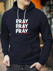 PRAY Print Hoodie Men's Graphic Pullover Sweatshirt